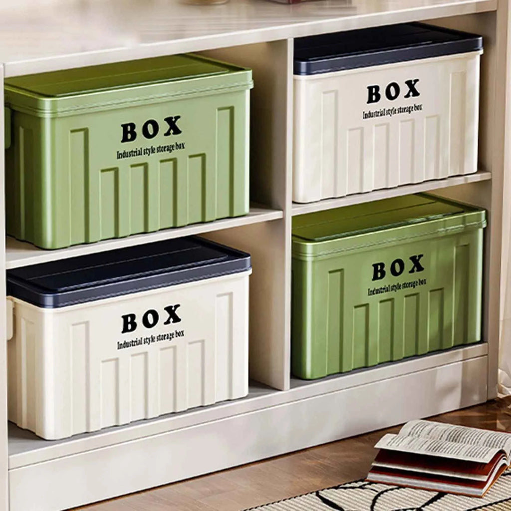 Large Capacity Stackable Lidded Storage Bin Utility Box with Handles for Clothes Snack Toy Books - Ideal for Hiking