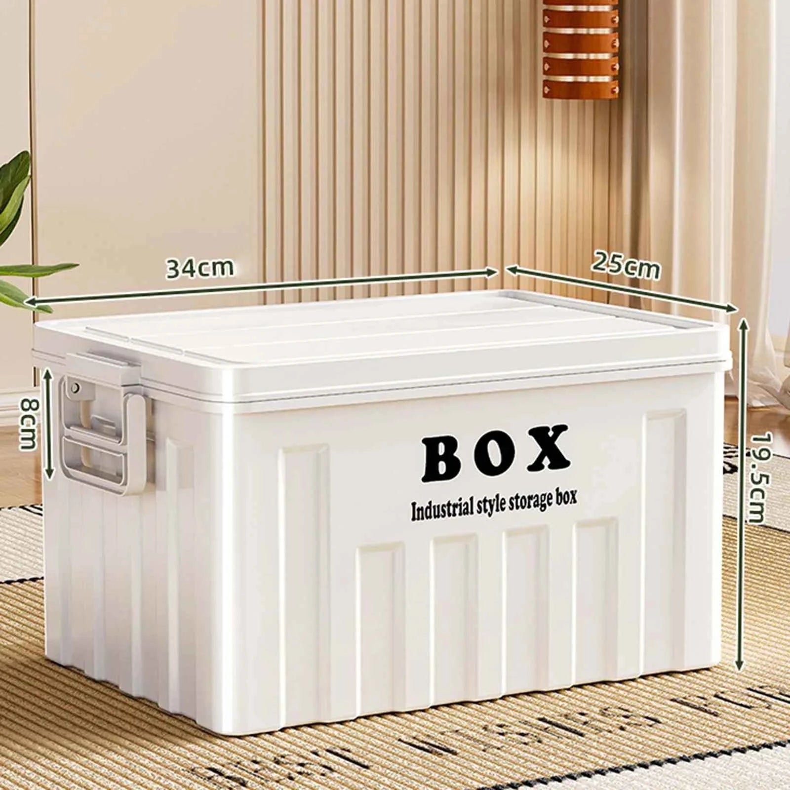 Large Capacity Stackable Lidded Storage Bin Utility Box with Handles for Clothes Snack Toy Books - Ideal for Hiking
