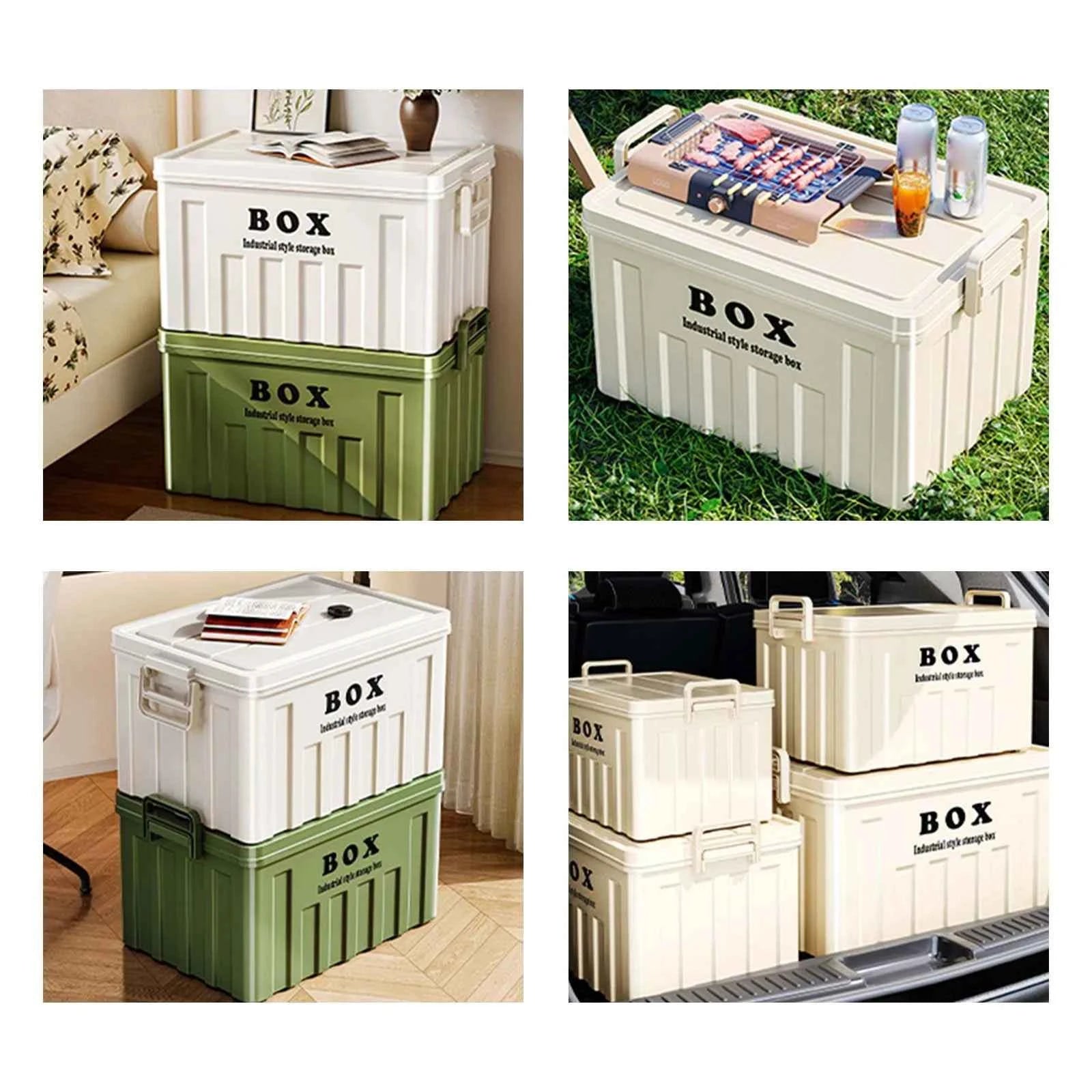 Large Capacity Stackable Lidded Storage Bin Utility Box with Handles for Clothes Snack Toy Books - Ideal for Hiking
