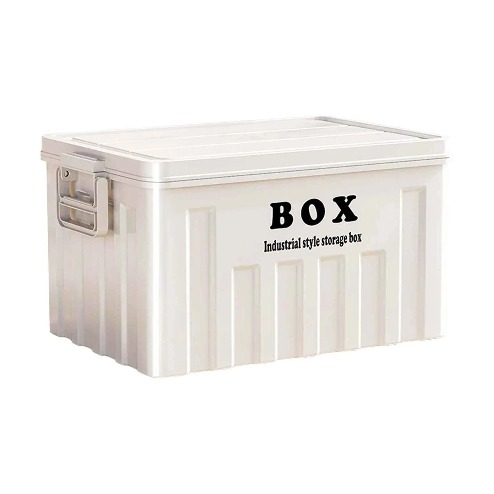 Large Capacity Stackable Lidded Storage Bin Utility Box with Handles for Clothes Snack Toy Books - Ideal for Hiking