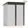 Patiowell 5x3 FT Metal Outdoor Storage Shed Lockable Sloping Roof Garden Tool Shed for Backyard Lawn Patio Eco-Friendly Waterproof