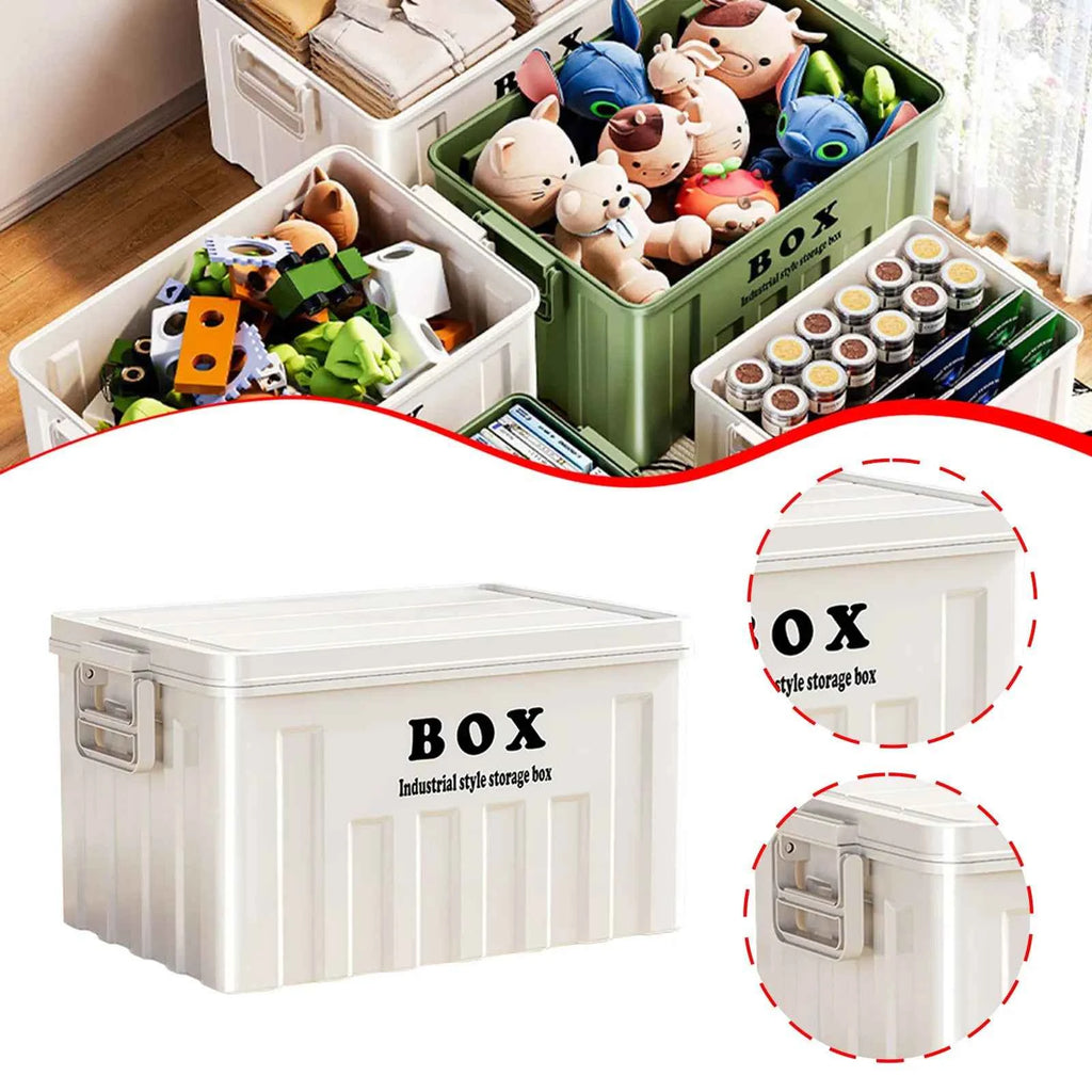 Large Capacity Stackable Lidded Storage Bin Utility Box with Handles for Clothes Snack Toy Books - Ideal for Hiking