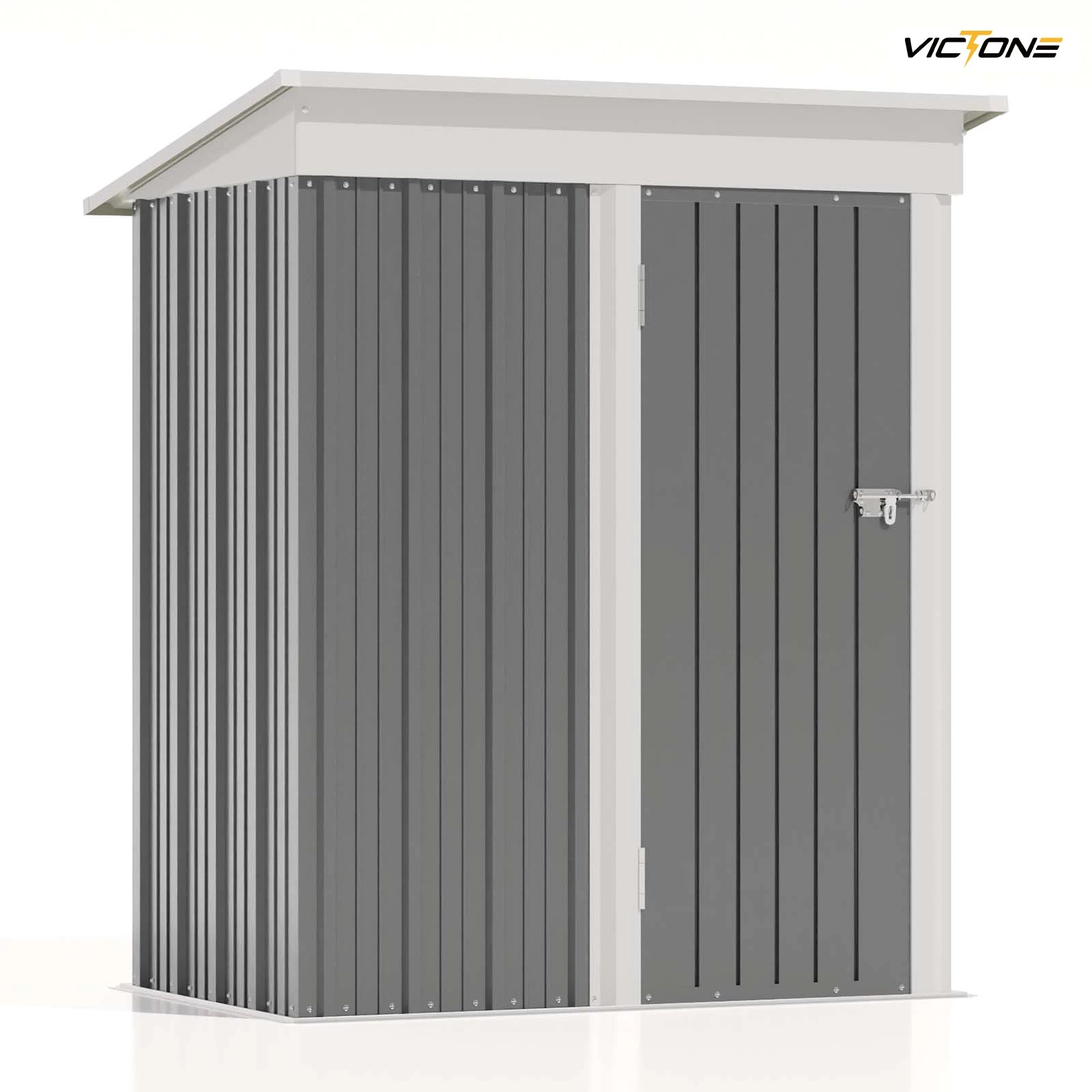 Patiowell 5x3 FT Metal Outdoor Storage Shed Lockable Sloping Roof Garden Tool Shed for Backyard Lawn Patio Eco-Friendly Waterproof