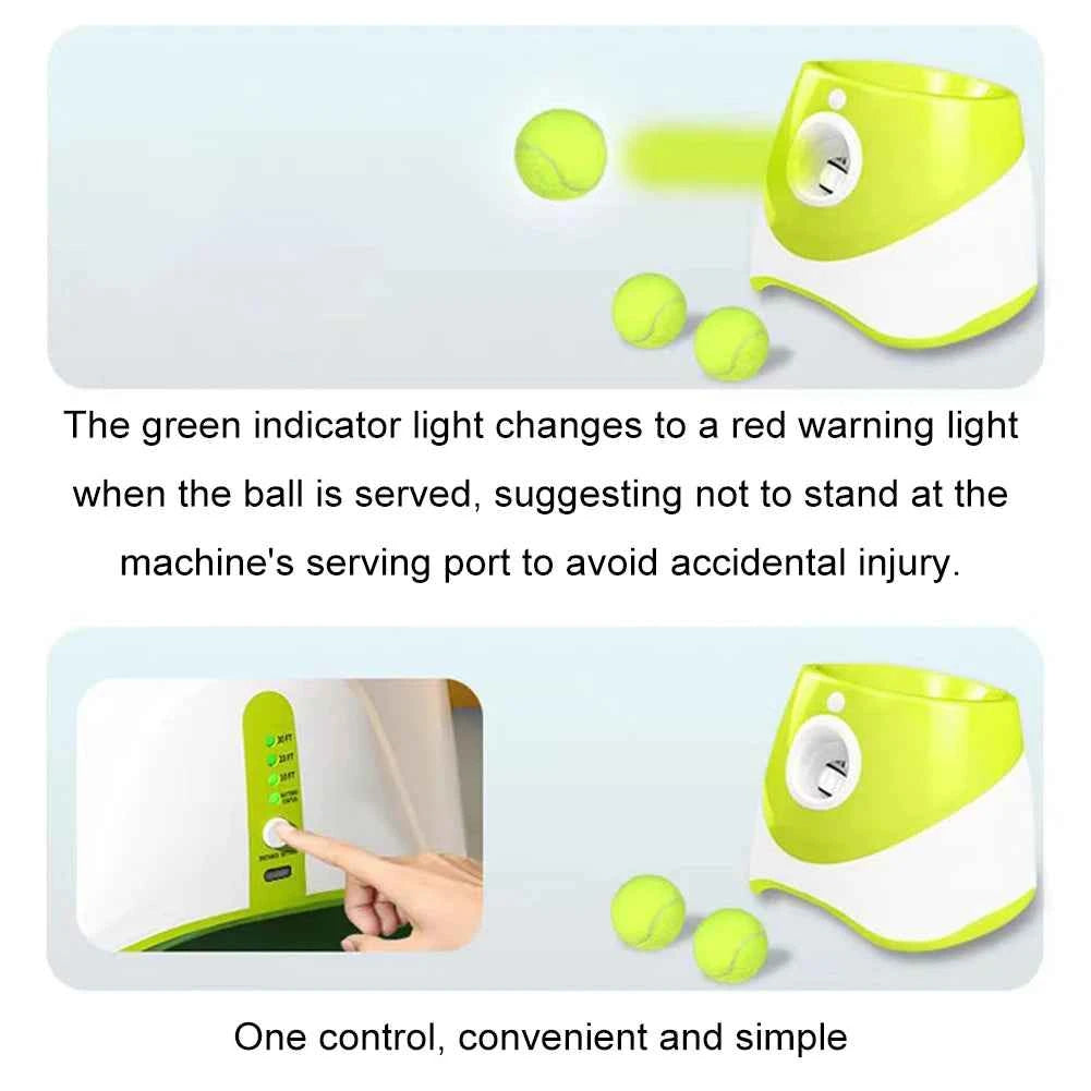 Pet Prime Automatic Dog Ball Thrower Launcher Interactive Dog Fetch Machine with 3 Tennis Balls for Indoor/Outdoor Throwing Game