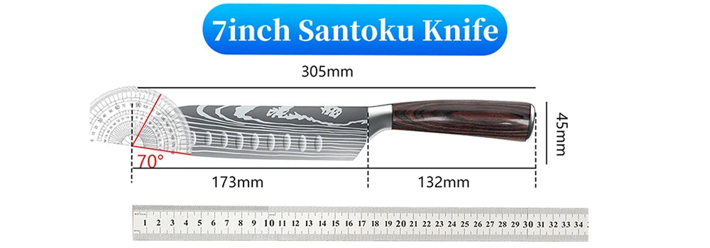 Stainless Steel Kitchen Knife Set - 9 Types Including Japanese Chef Knife, Meat Cleaver, Santoku, Bread, Boning, Slicing, and Fruit Knife with Gift Box