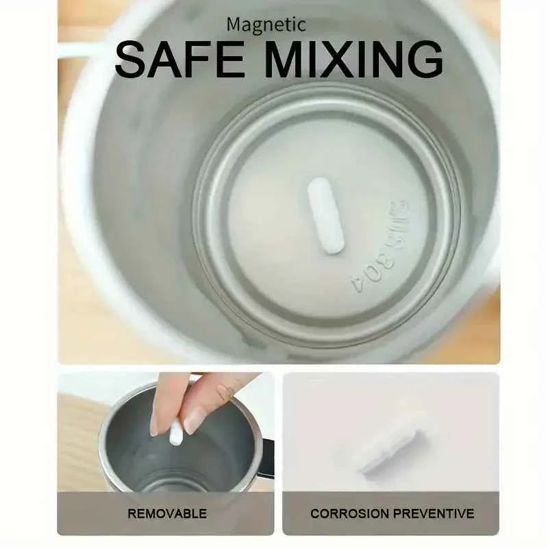 Smart mixing coffee cup LED display|USB charging|magnetic mixing function