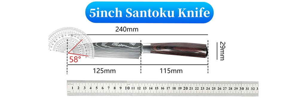 Stainless Steel Kitchen Knife Set - 9 Types Including Japanese Chef Knife, Meat Cleaver, Santoku, Bread, Boning, Slicing, and Fruit Knife with Gift Box