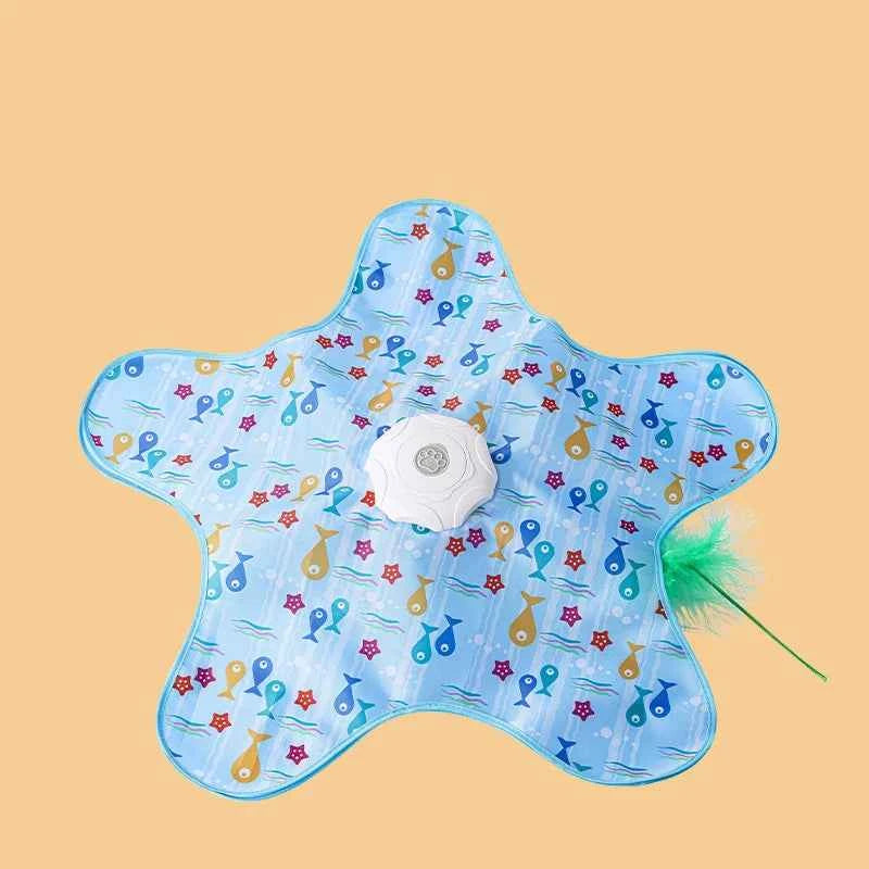 Cat Toys Interactive Hide and Seek Cat Toy with Bird Chirpping Motion Activated Moving Concealed Feathers Cats Kitten Teaser Toy