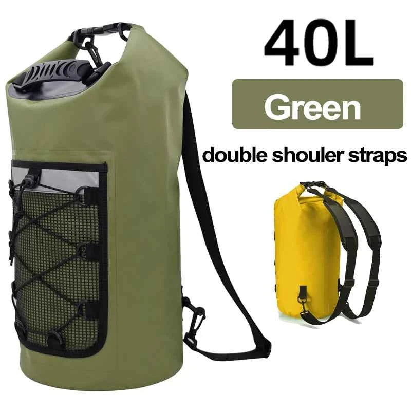 40L Waterproof Floating Dry Bag for Kayaking Boating Rafting Beach Sports - Roll Top Mesh Kayak Backpack Travel Storage Sack