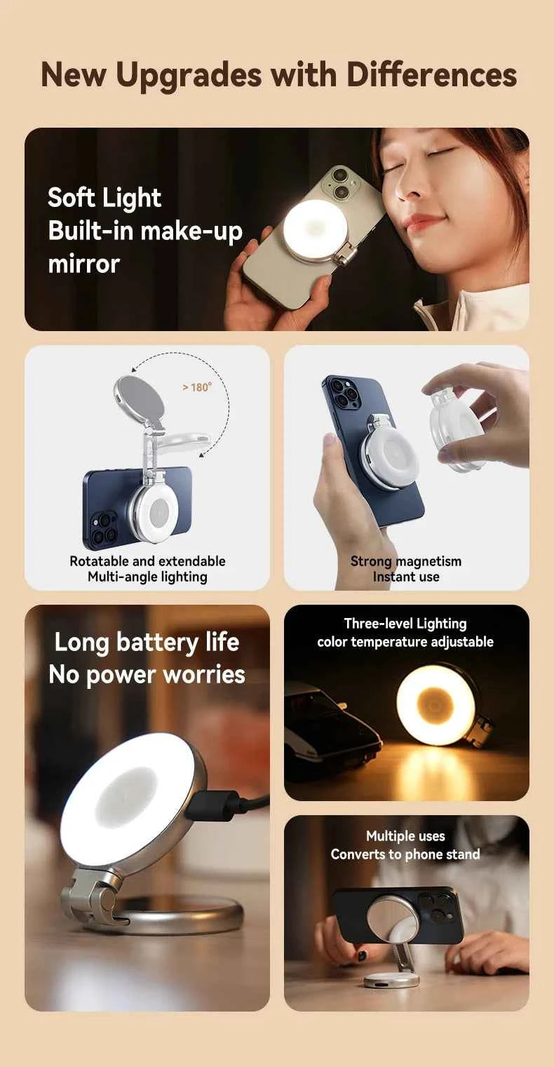 Telesin Magnetic Phone Grip - Universal Smart Phone Holder and Remote Control Handle for iPhone and Android
