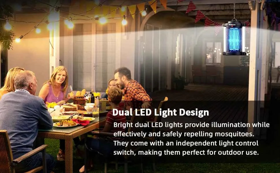 Bug Zapper Outdoor Mosquito Zapper with LED Light 4200V Fly Zapper 15W Electric Fly Traps Outdoor Insect Trap for Yard Backyard