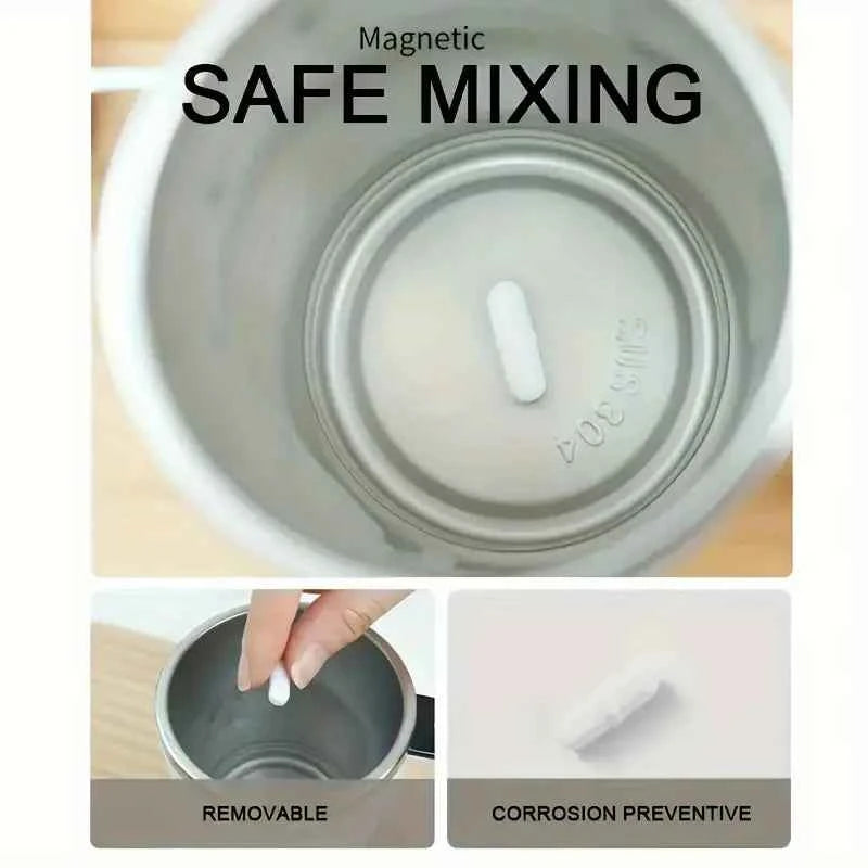 Smart mixing coffee cup LED display|USB charging|magnetic mixing function