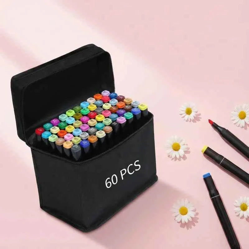 Dual Tip Alcohol Drawing Markers Set - 40/60/80/132/180/274 Colors Permanent Art Sketch Markers for Illustration School Supplies