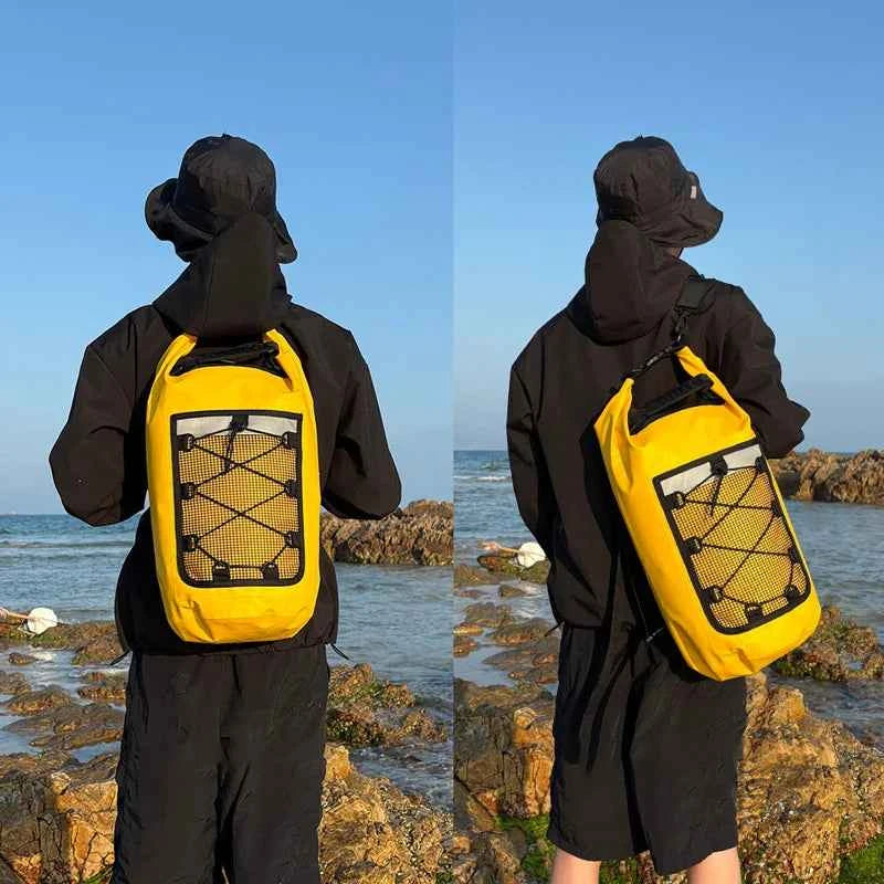 40L Waterproof Floating Dry Bag for Kayaking Boating Rafting Beach Sports - Roll Top Mesh Kayak Backpack Travel Storage Sack