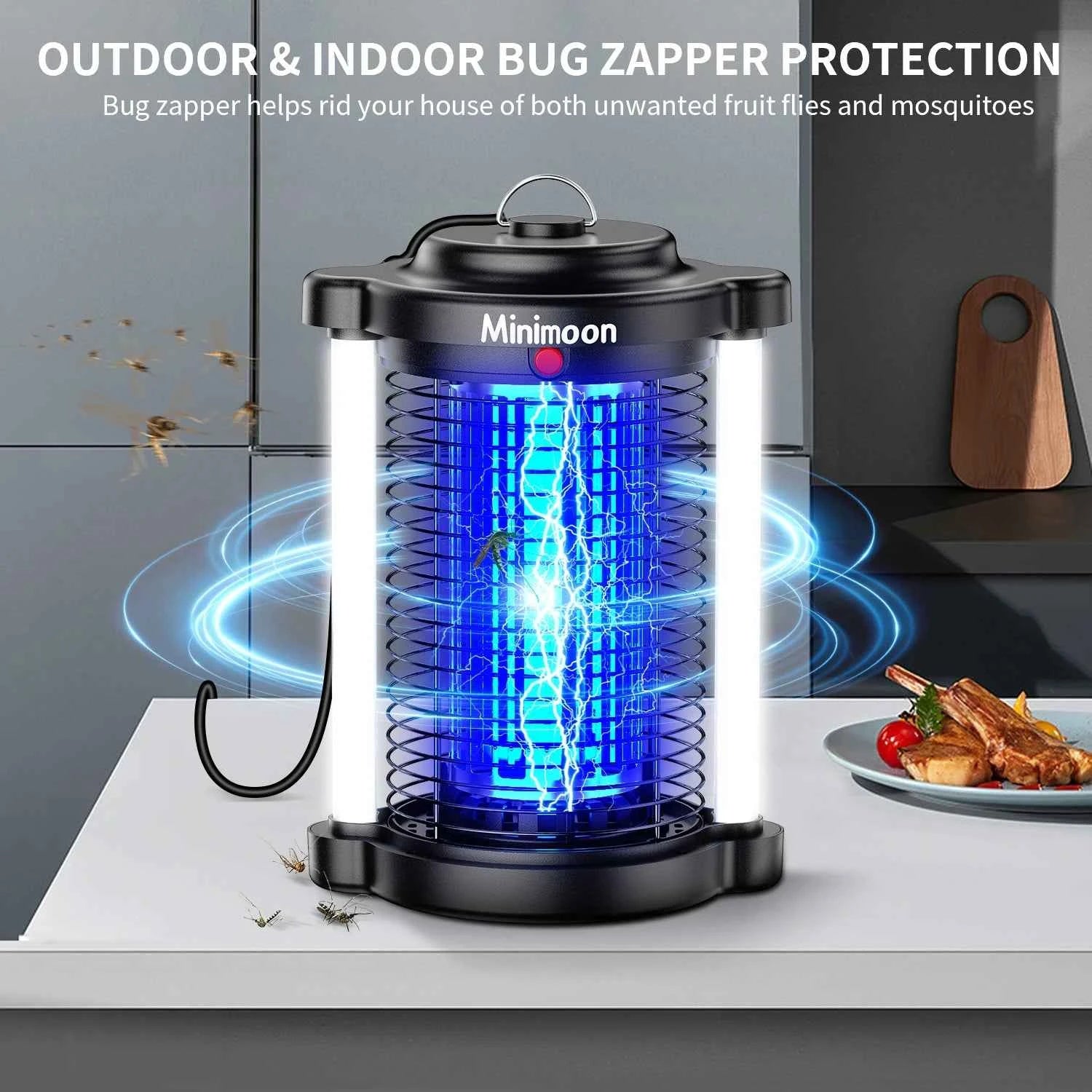 Bug Zapper Outdoor Mosquito Zapper with LED Light 4200V Fly Zapper 15W Electric Fly Traps Outdoor Insect Trap for Yard Backyard