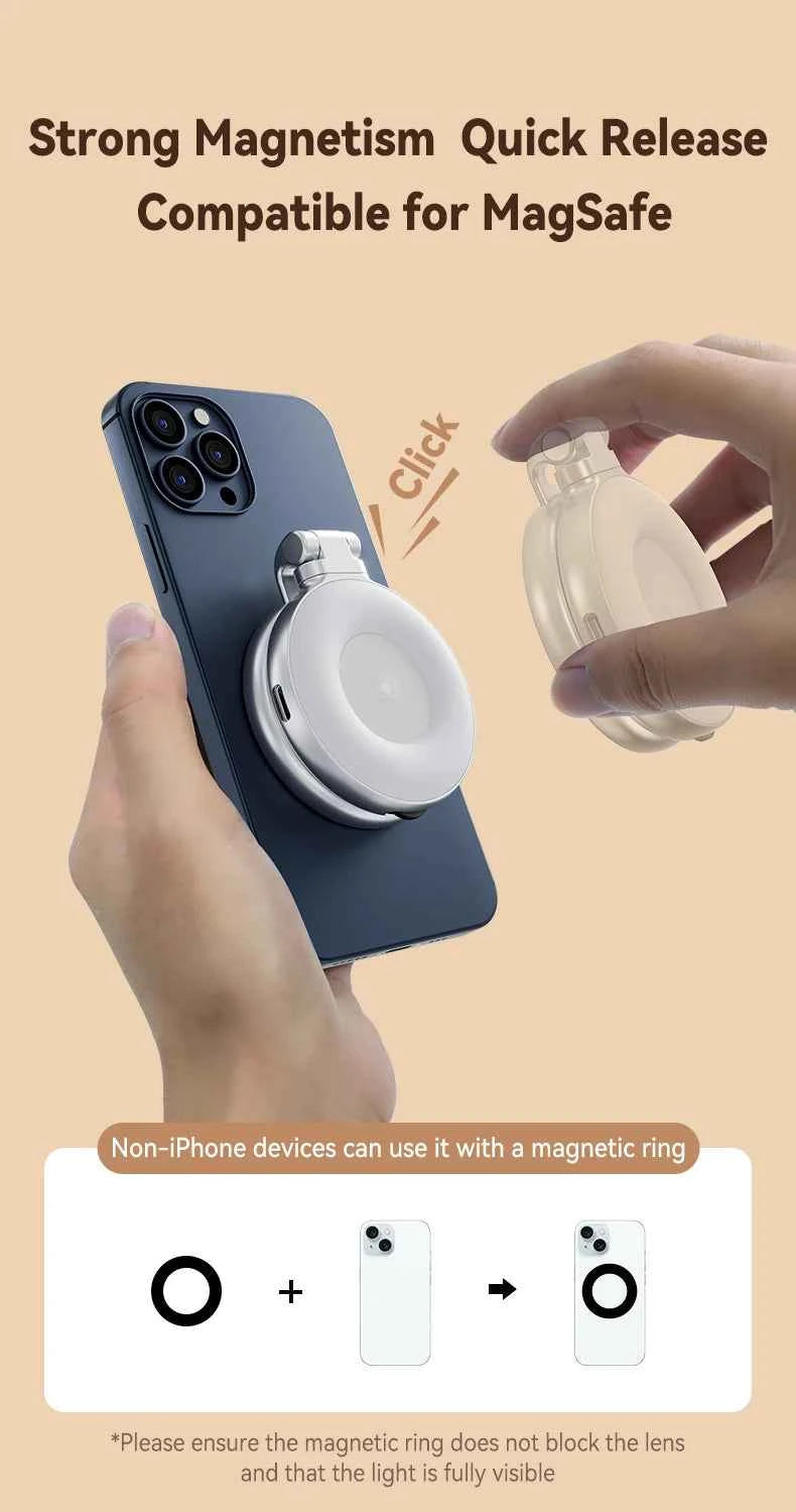 Telesin Magnetic Phone Grip - Universal Smart Phone Holder and Remote Control Handle for iPhone and Android