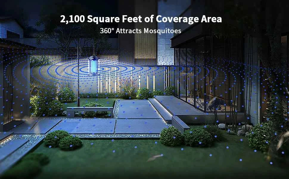 Bug Zapper Outdoor Mosquito Zapper with LED Light 4200V Fly Zapper 15W Electric Fly Traps Outdoor Insect Trap for Yard Backyard