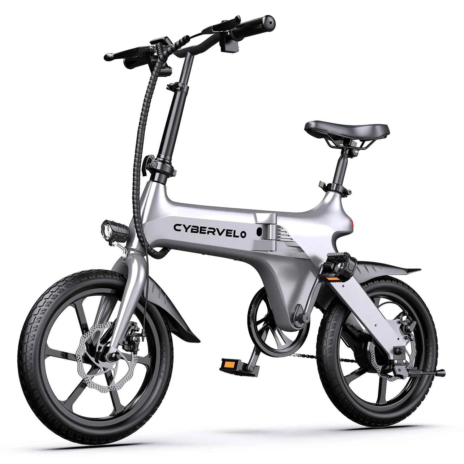 Cybervelo EK13 Adult Foldable Electric Bike 500W Peak Motor Ultra Light Long Range Commuter 20mph City Travel E-Bike