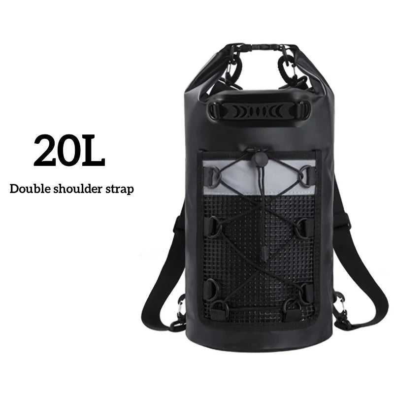 40L Waterproof Dry Bag - Durable Roll Top Mesh Backpack for Kayaking, Boating, Rafting, and Beach Sports