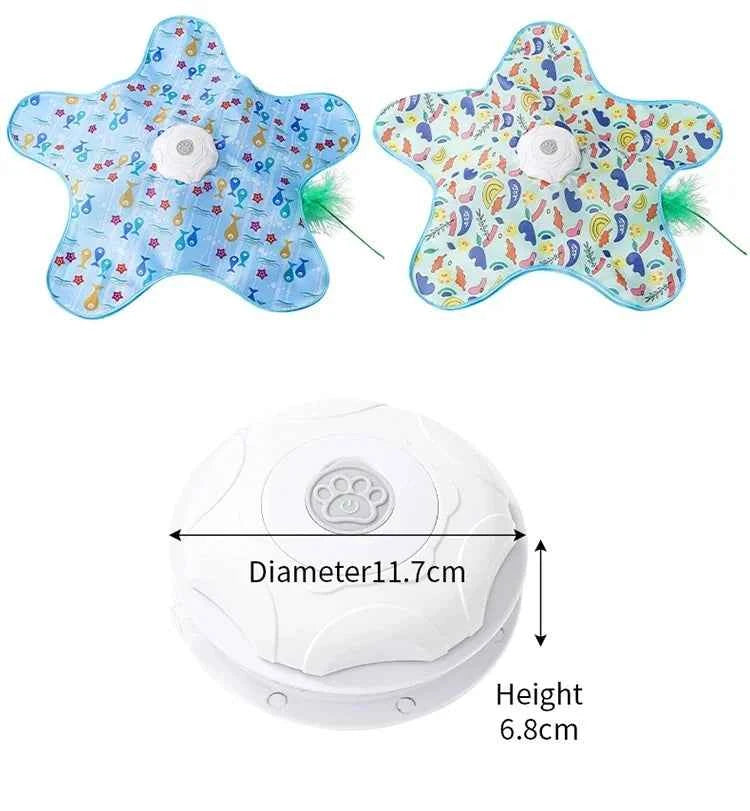 Cat Toys Interactive Hide and Seek Cat Toy with Bird Chirpping Motion Activated Moving Concealed Feathers Cats Kitten Teaser Toy