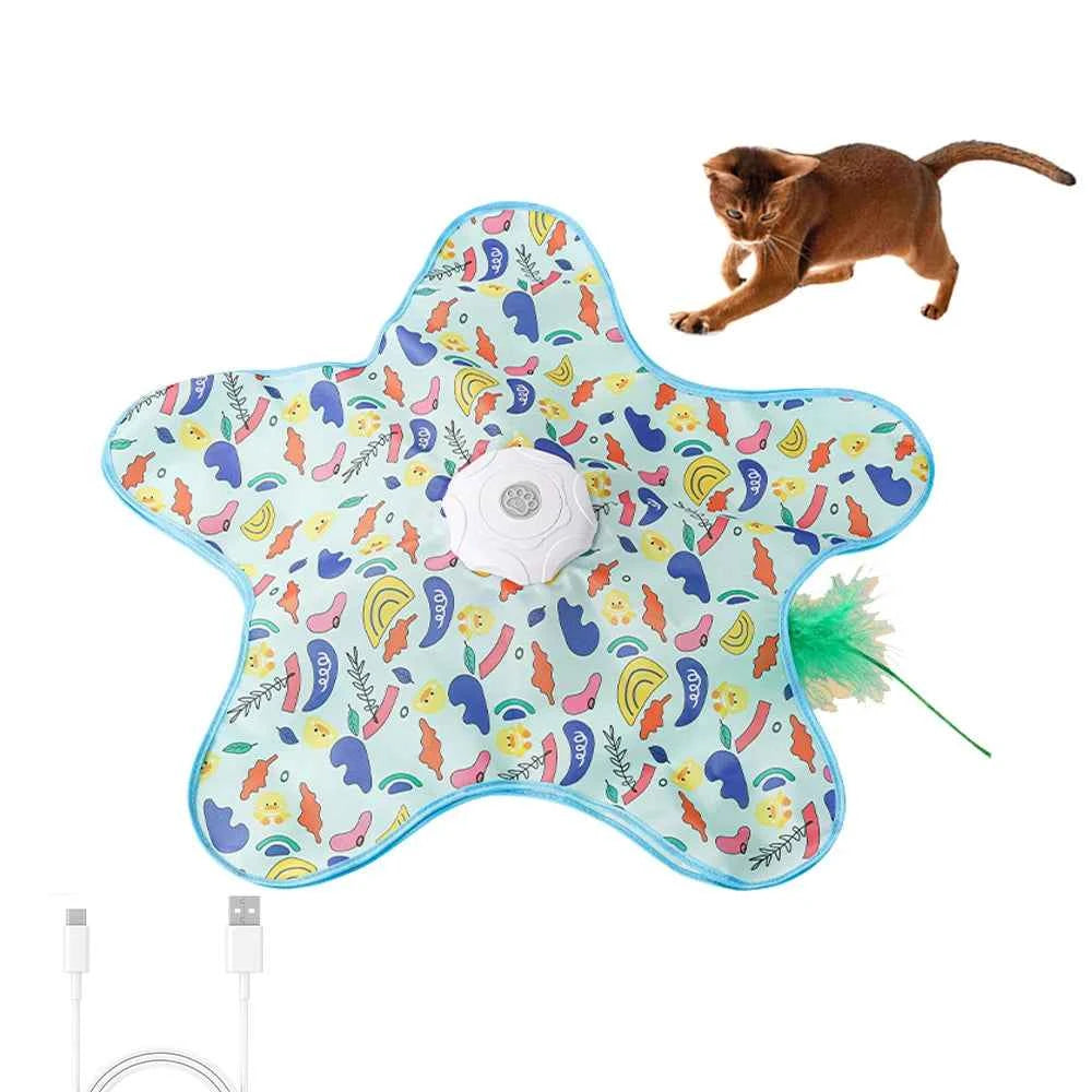 Cat Toys Interactive Hide and Seek Cat Toy with Bird Chirpping Motion Activated Moving Concealed Feathers Cats Kitten Teaser Toy