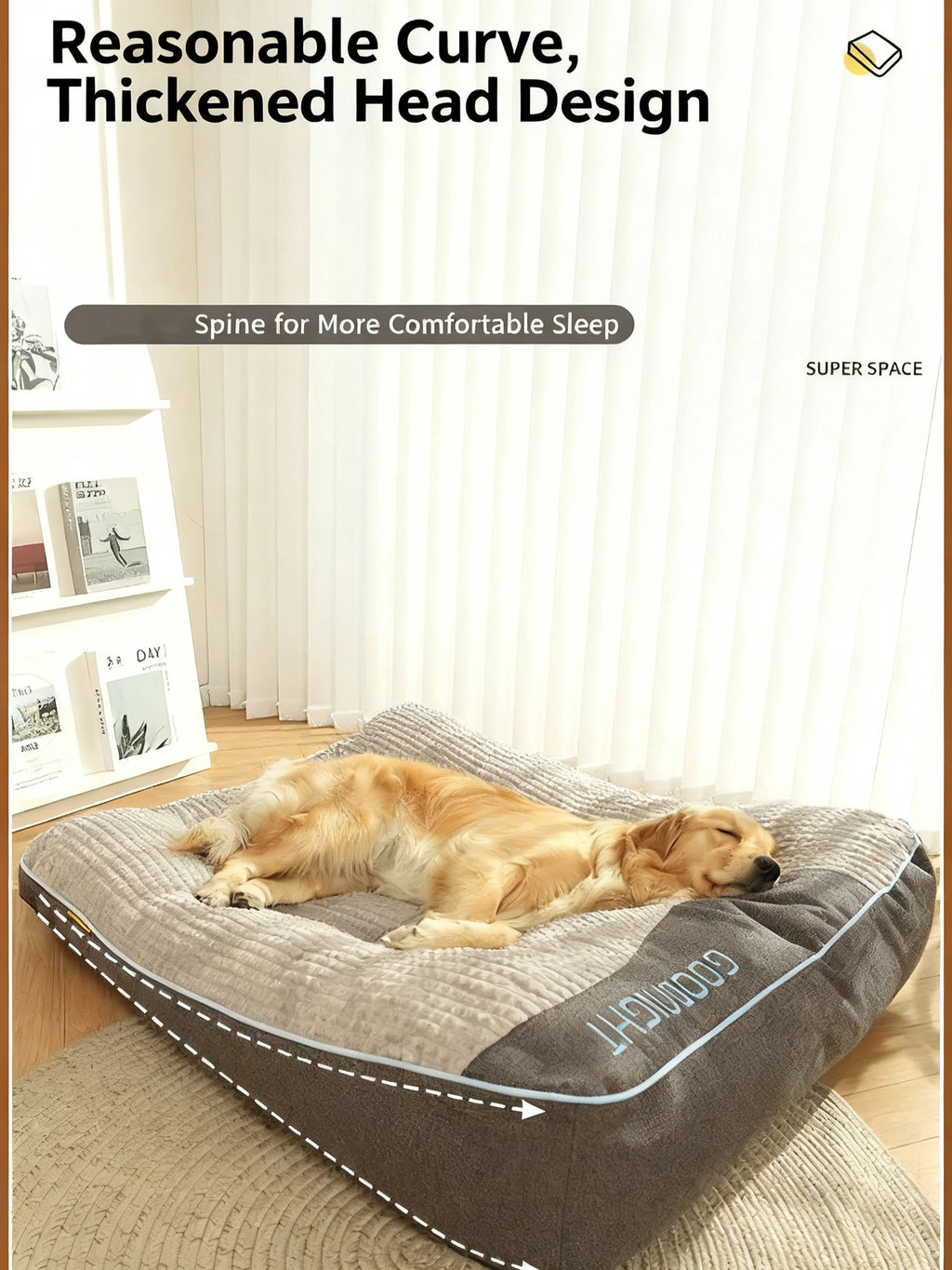 Extra Large Orthopedic Dog Bed 47 Inch for Senior Large Dogs, Durable Thick Dog Mat