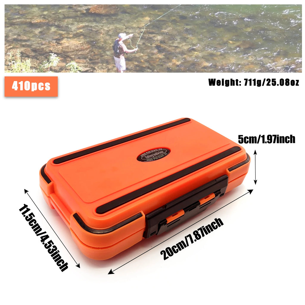 170-410pcs Professional Fishing Kit with Tackle Box, Hooks Sinkers Swivels for Bass Trout Saltwater Fishing Complete Lure Set