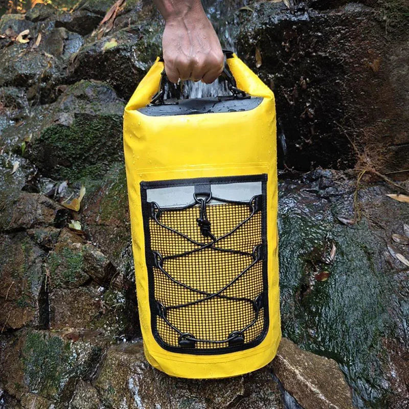 40L Waterproof Dry Bag - Durable Roll Top Mesh Backpack for Kayaking, Boating, Rafting, and Beach Sports