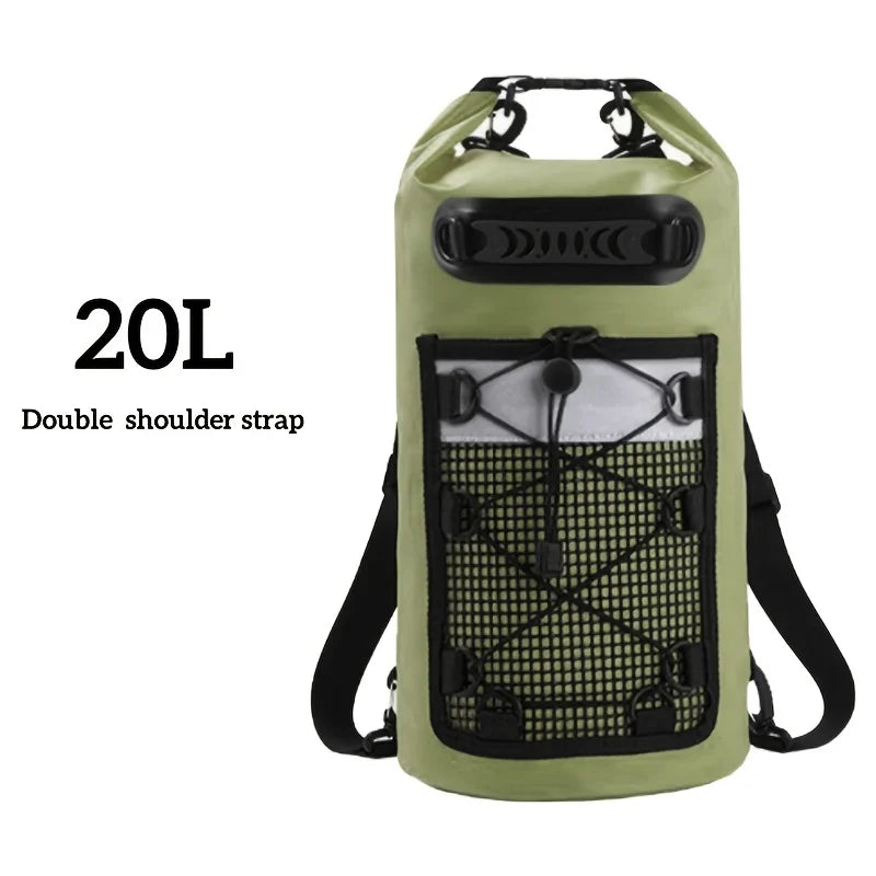 40L Waterproof Dry Bag - Durable Roll Top Mesh Backpack for Kayaking, Boating, Rafting, and Beach Sports