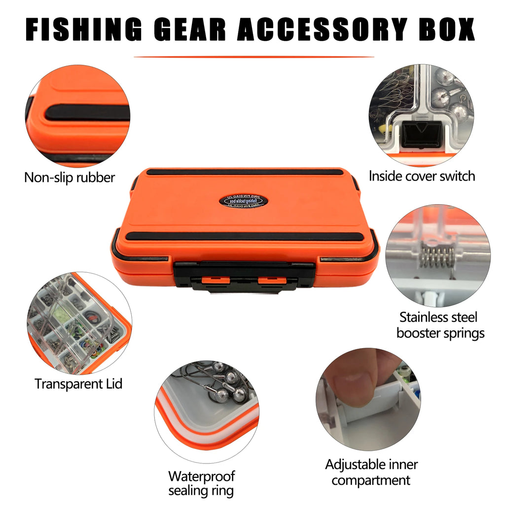 170-410pcs Professional Fishing Kit with Tackle Box, Hooks Sinkers Swivels for Bass Trout Saltwater Fishing Complete Lure Set