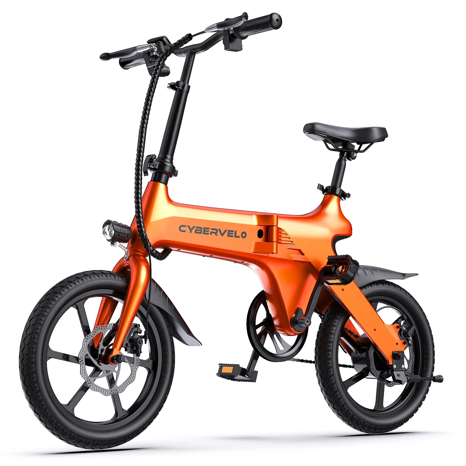 Cybervelo EK13 Adult Foldable Electric Bike 500W Peak Motor Ultra Light Long Range Commuter 20mph City Travel E-Bike
