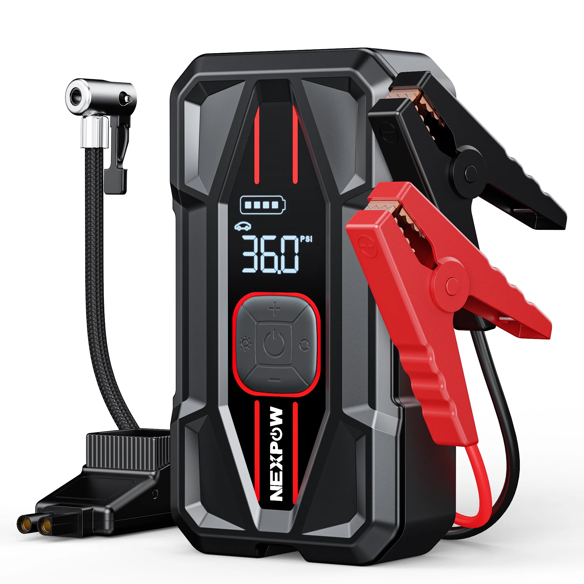 NEXPOW Car Jump Starter 3000A with Air Compressor - 12V 59.2Wh Portable Battery Booster & 150PSI Air Pump