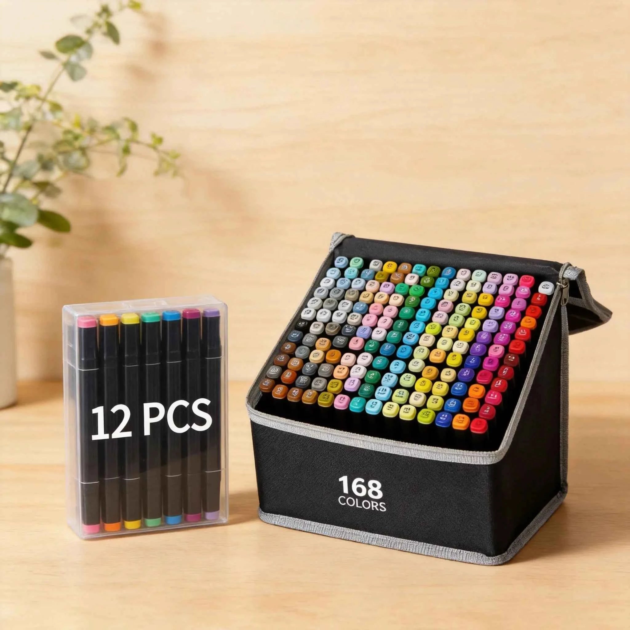 Dual Tip Alcohol Drawing Markers Set - 40/60/80/132/180/274 Colors Permanent Art Sketch Markers for Illustration School Supplies