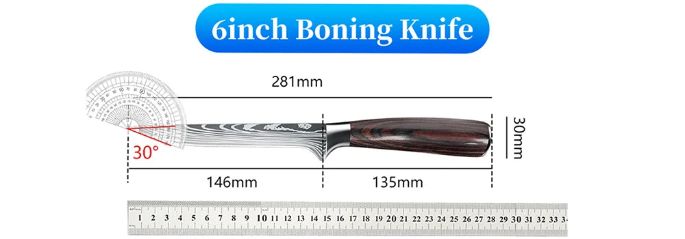 Stainless Steel Kitchen Knife Set - 9 Types Including Japanese Chef Knife, Meat Cleaver, Santoku, Bread, Boning, Slicing, and Fruit Knife with Gift Box