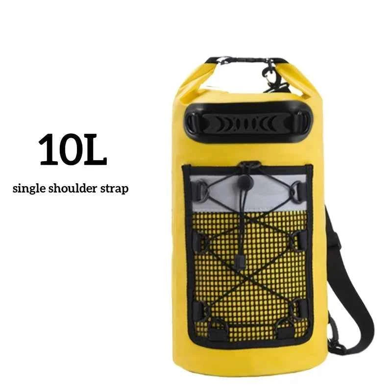 40L Waterproof Floating Dry Bag for Kayaking Boating Rafting Beach Sports - Roll Top Mesh Kayak Backpack Travel Storage Sack