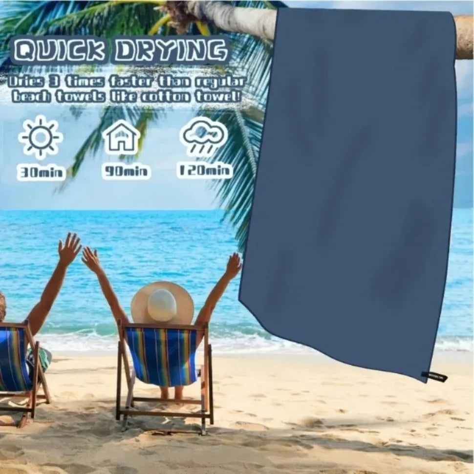 Quick-Dry Microfiber Towel - Ultra Absorbent, Lightweight, Compact & Sandproof for Gym, Beach, Travel & Swimming