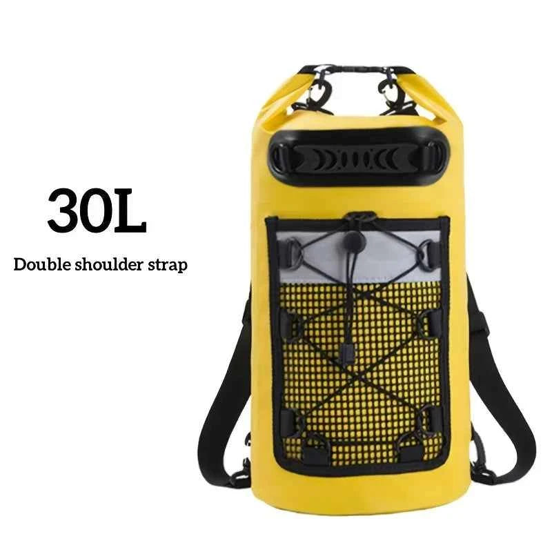 40L Waterproof Floating Dry Bag for Kayaking Boating Rafting Beach Sports - Roll Top Mesh Kayak Backpack Travel Storage Sack