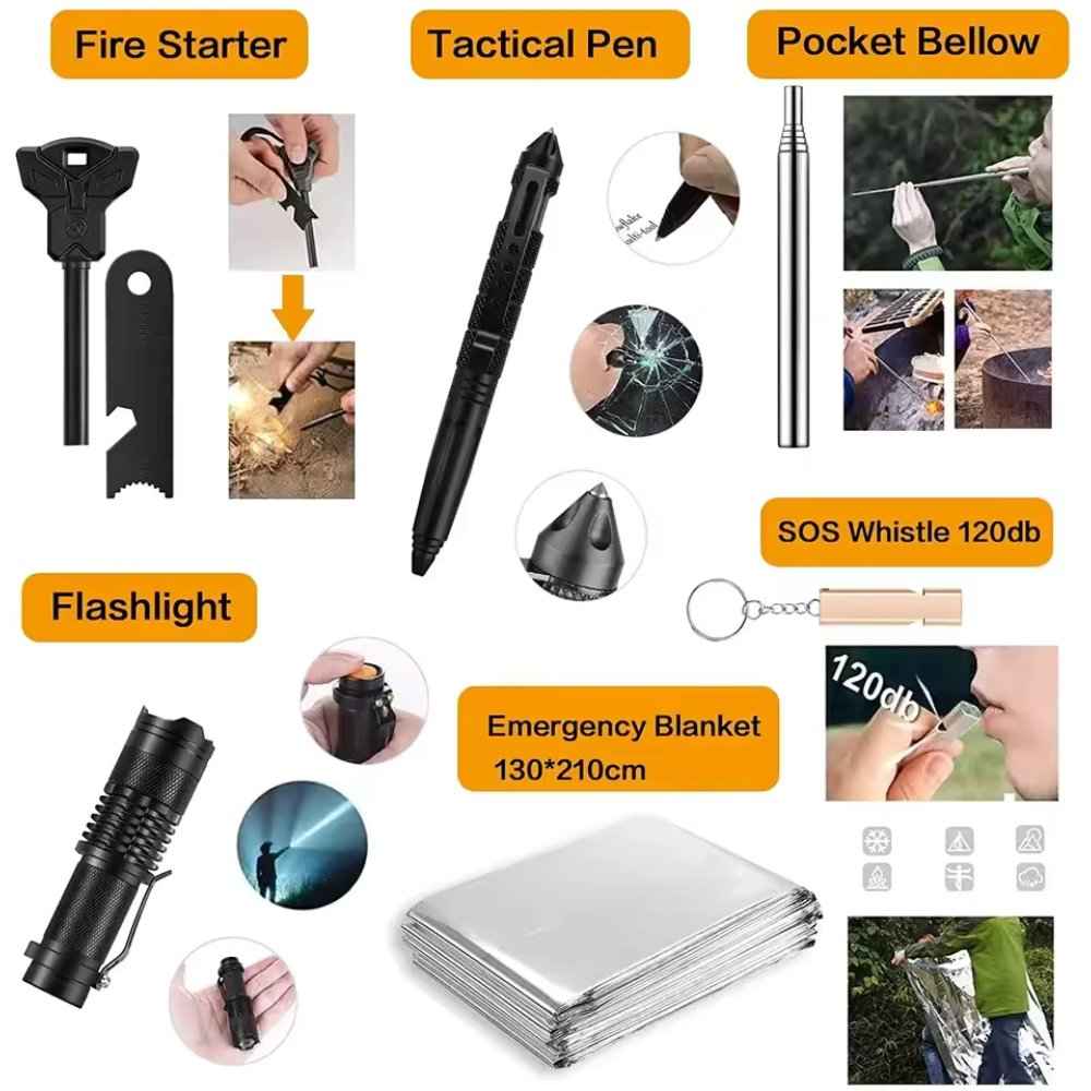 31 Pieces in 1 Bag Survival Gear and Equipment everything needed for survival
